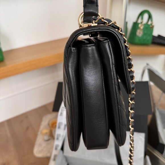 100% authentic CHANEL Trendy Small Chevron in Black Lambskin GHW - Picture 15 of 16